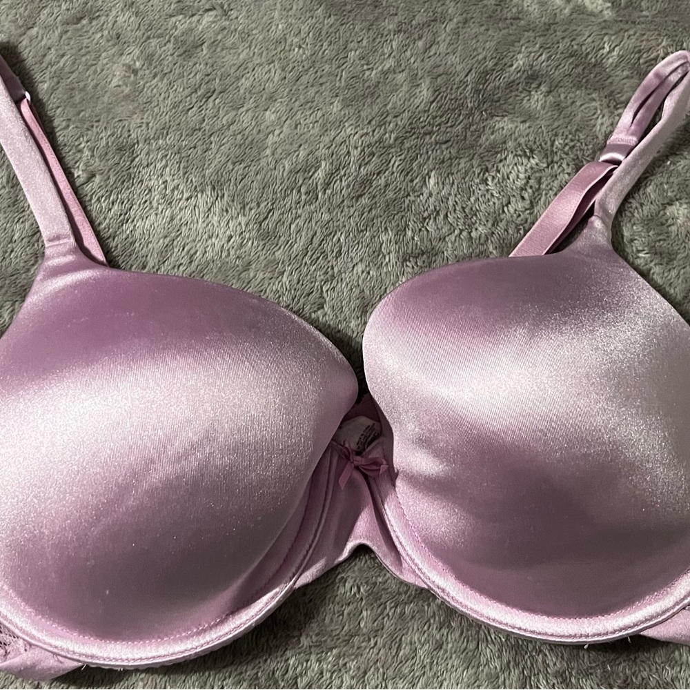 Elegant Lavender Satin Bra